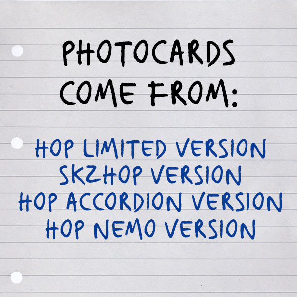 [HOP ONLY] Stray Kids KPOP Photocard Trading Pack - 100% Official HOP Album ONLY